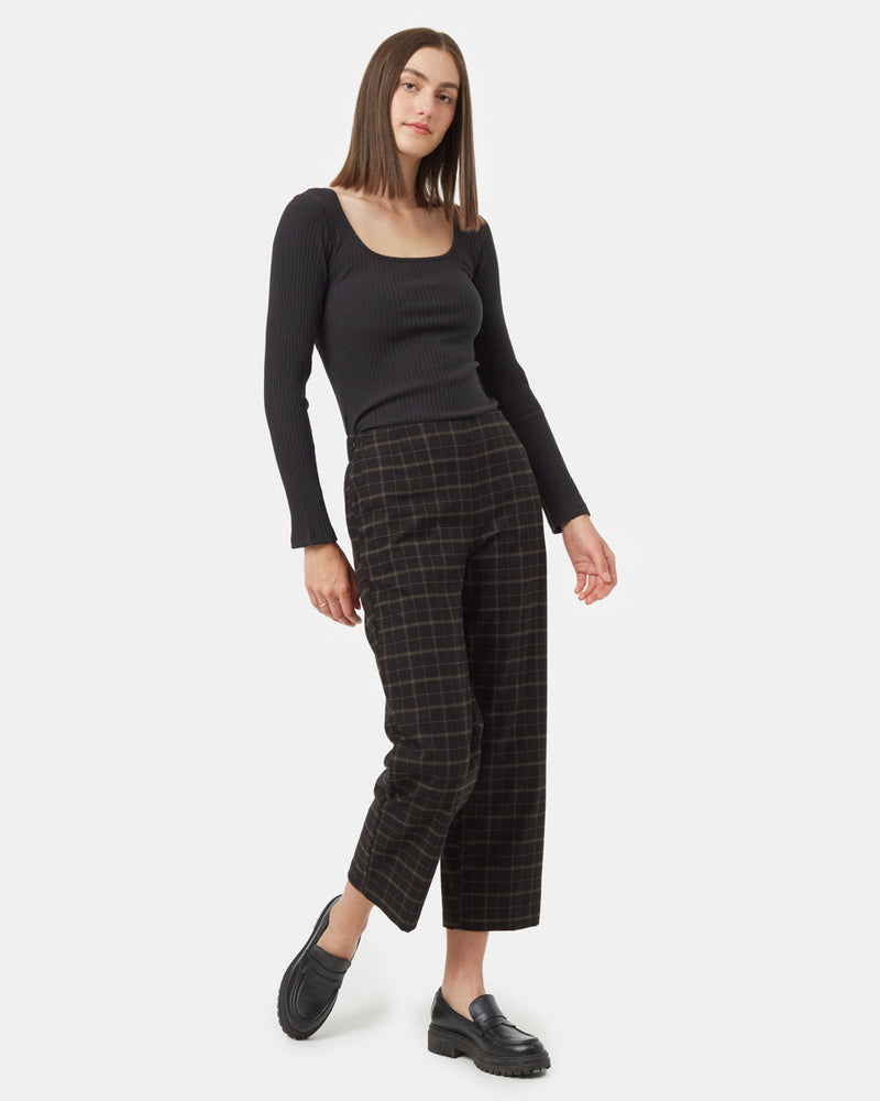 Black-Brown-Mid-Rise-78-Length-Straight-Twill-Pants