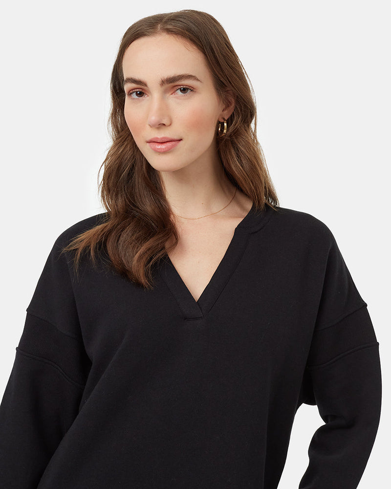 Black-Henley-Neckline-Oversized-Fit-Rib-Dress