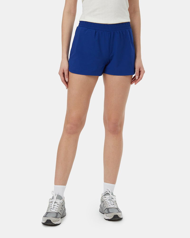 Blue-Womens-Recycled-Polyester-Sport-Shorts