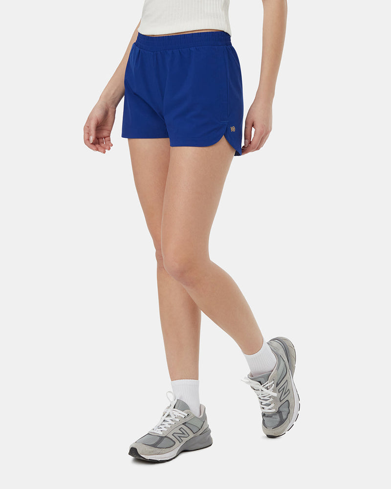 Blue-Womens-Recycled-Polyester-Sport-Shorts