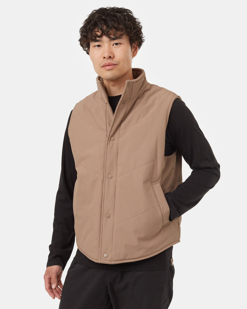 Brown-Water-Repellent-Reversible-Puffer-Vest