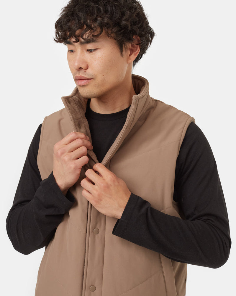Brown-Water-Repellent-Reversible-Puffer-Vest