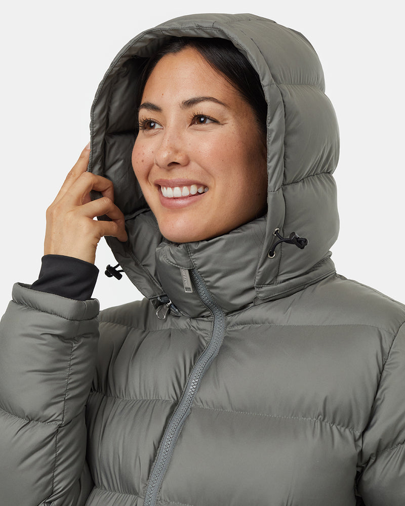 Green-Womens-Long-Puffer-Jacket