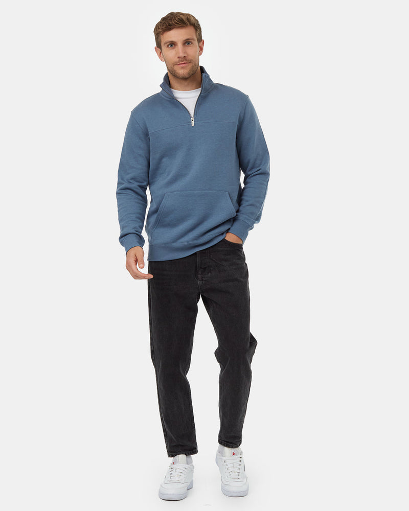 men's quarter zip fleece_blue