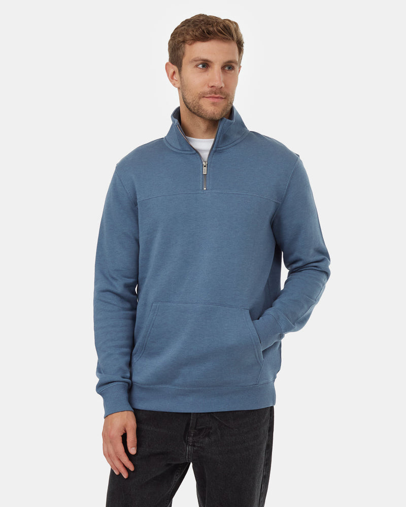 men's quarter zip fleece_blue