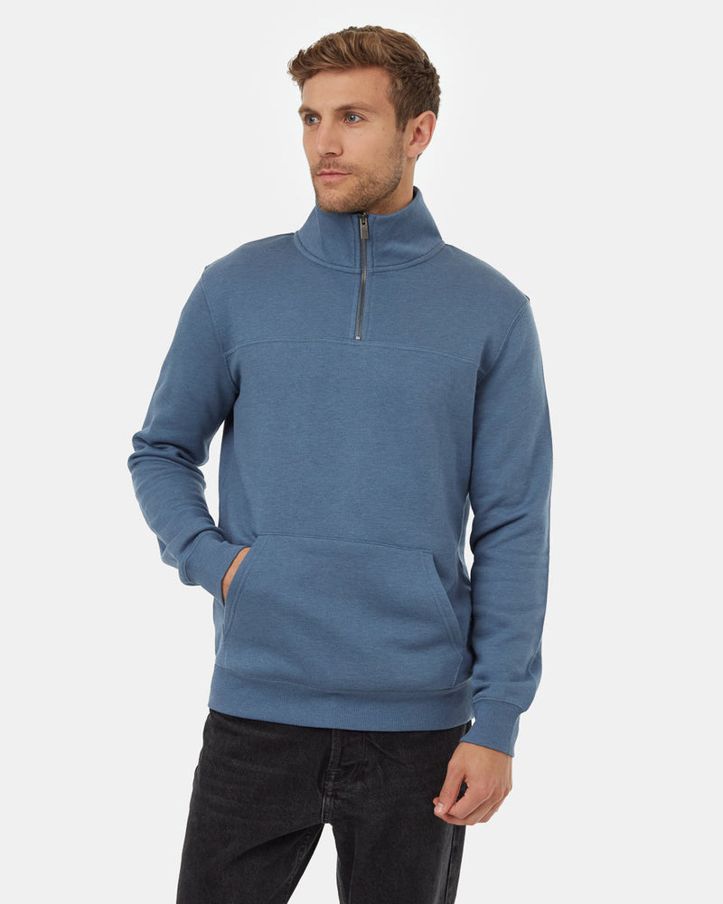 men's quarter zip fleece_blue