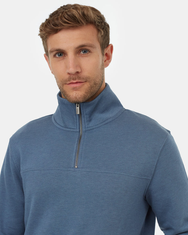 men's quarter zip fleece_blue